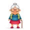 Granny Old Lady 3d Realistic Cartoon Character Design Isolated Vector Illustrator