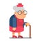 Granny Old Lady Character Cartoon Flat Design Vector illustration