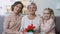 Granny rejoices at gifts and greetings from children for birthday, weekend visit