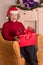 Granny Santa Claus hat gift