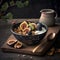 Granola Bowl with Fresh Figs and Milk, Generative Ai