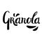 Granola lettering logo design on white background