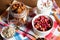 Granola, wild strawberries and, sunflower seeds