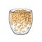 Granola yogurt in glass. Oatmeal healthy breakfast, oat grain porridge. Healthy food diet, muesli flakes. Vector sketch