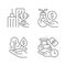 Grant and investment linear icons set