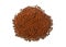 Granulated soluble coffee on white background, top view