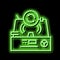 granulation pharmaceutical production neon glow icon illustration