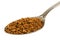 Granules of instant coffee in the spoon