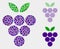 Grape Berry Icon Mosaics of Squares and Circles