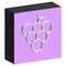 Grape on cube icon  Vegetarian and healthy drink 3D illustrations