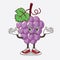 Grape Fruit cartoon mascot character in comical grinning expression
