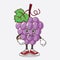 Grape Fruit cartoon mascot character on a waiting gesture