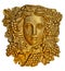 Grape hair Greek woman sconce statue with golden texture