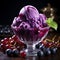 Grape Ice Cream, showcasing a scoop of rich purple sweetness that captures the essence of juicy grapes by AI generated