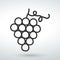Grape Icon Outlined Food Fruits isolated vector on a white backround