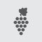 Grape icon or sign. Design element for winemaking, viticulture, wine house. Vector illustration of bunch of grapes in flat style