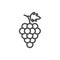 Grape icon vector. Outline fruit , line grape symbol.