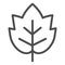 Grape leaf line icon. Wine leaf emblem or logo outline style pictogram on white background. Winery and viticulture signs