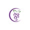 Grape with leaf logo vector