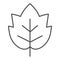 Grape leaf thin line icon. Wine leaf emblem or logo outline style pictogram on white background. Winery and viticulture