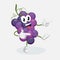 Grape Logo mascot Hi pose