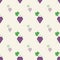 Grape pattern, Vine seamless background. Vector illustration