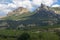 Grape plantations at the foot of mountains