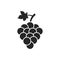 Grape vector isolated icon. Grape leaf wine black illustration graphic pictogram simple logo