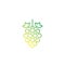 Grape, vineyard vector line icon on white