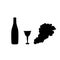 Grape wine wineglass glass bottle silhouette