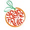 Grapefruit calligraphy, typography. Fruit typography.