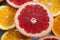 Grapefruit in the cut. Texture units of the grapefruit