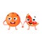 Grapefruit. Cute fruit vector character couple isolated on white background. Funny emoticons faces. Illustration.