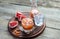 Grapefruit fresh on the wooden table