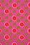 Grapefruit and kiwi pattern on pink background. Minimal flat lay concept.