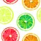 Grapefruit, orange, lime and lemon on white background