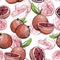 Grapefruit pattern. Seamless background. Citrus fruit Juicy background . Citrus seamless pattern with grapefruit.