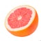 Grapefruit piece  isolated on a white background. Ripe slice  of pink grapefruit citrus fruit