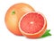 grapefruit. Pink grapefruits on white background, with clipping path