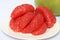 Grapefruit ruby of Siam or fresh red pomelo on white background,