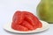 Grapefruit ruby of Siam or fresh red pomelo on white background,