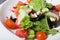 Grapefruit salad with iceberg lettuce and rolls