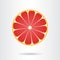 Grapefruit slice icon. Vector illustration