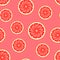 Grapefruit. Vector seamless pattern.