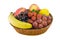 Grapes banana strawberry basket