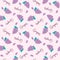 Grapes berry seamless pattern with word label