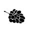 Grapes black silhouette. Fruit icon print