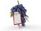 Grapes character with blank clipboard