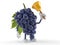 Grapes character with handbell