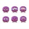 Grapes dorayaki cartoon character with sad expression